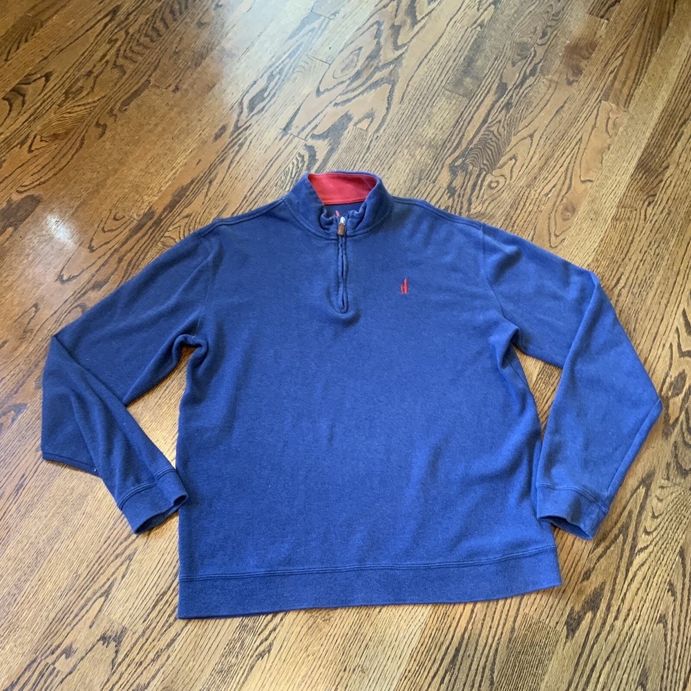 Johnnie-O Mens Quarter Zip Cotton‎ Sweater Size Large L Pullover EUC